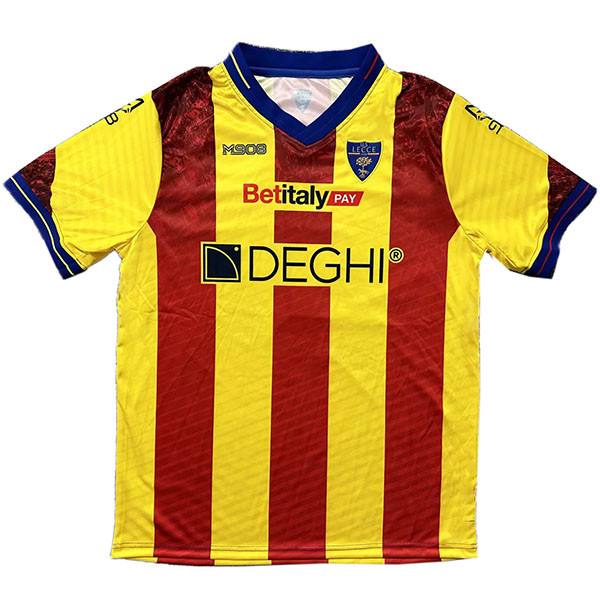U.S. Lecce maillot domicile uniforme de football premier vêtement de sport pour hommes kit de football haut-shirt 2023-2024